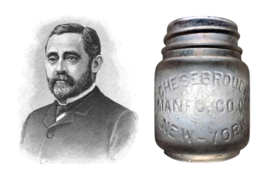 Robert Chesebrough and a 1920s Vaseline jar
